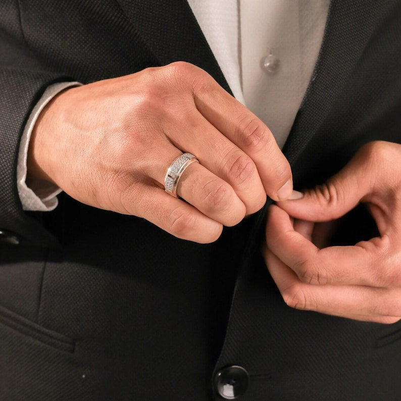 0.85 TCW Round Lab Grown Diamond Men's Wedding Band