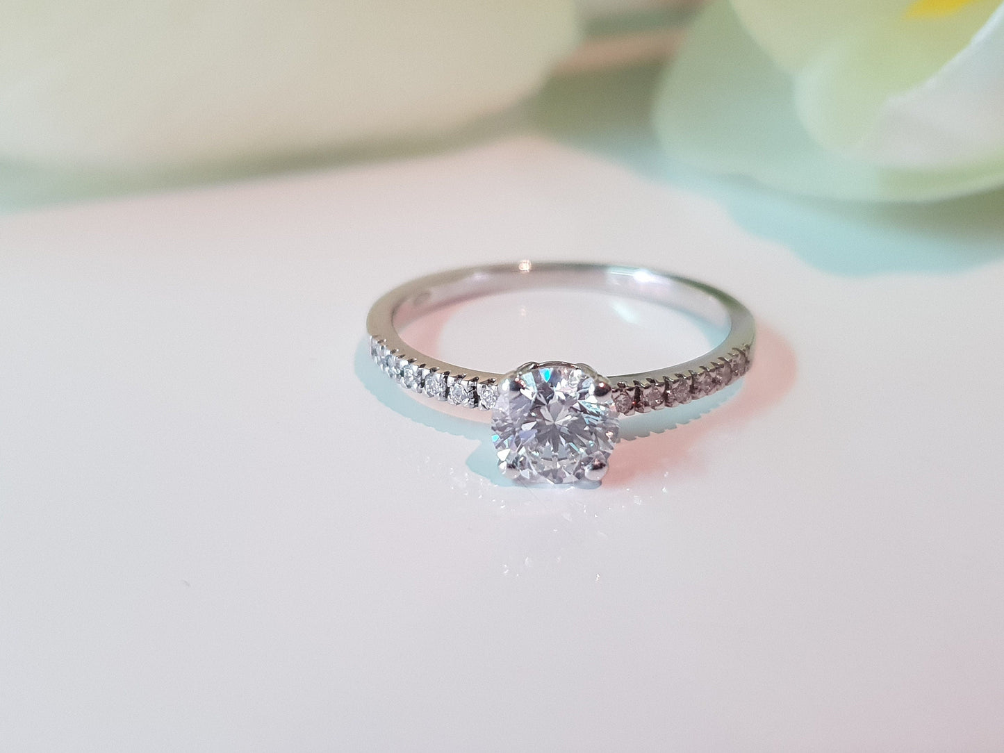 Round Cut Pave Style Lab Grown Diamond Engagement Ring