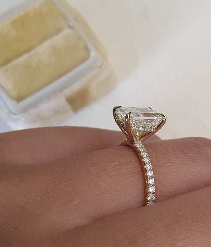 Radiant Pave Lab Grown Diamond Engagement Ring