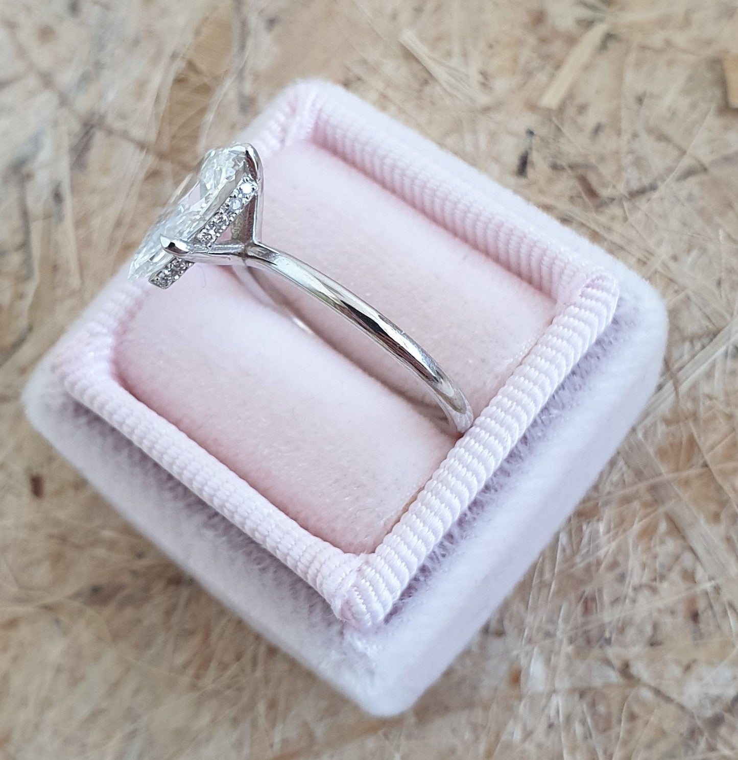 Pear Hidden Halo Lab Grown Diamond Engagement Ring