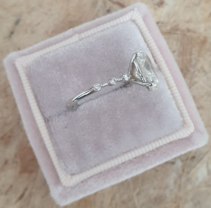 Oval Cut Pave Lab Grown Diamond Engagement Ring