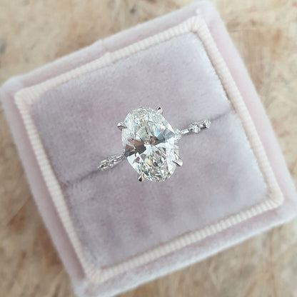Oval Cut Pave Lab Grown Diamond Engagement Ring