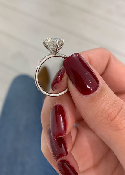 Round Solitaire Lab Grown Diamond Engagement Ring