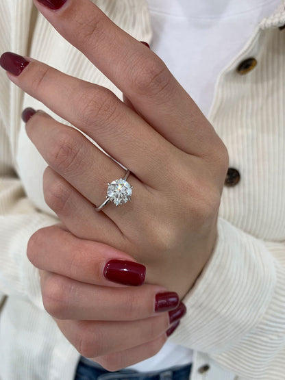 Round Solitaire Lab Grown Diamond Engagement Ring