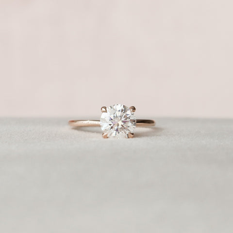 1.5 CT Round Hidden Halo Moissanite Engagement Ring 4