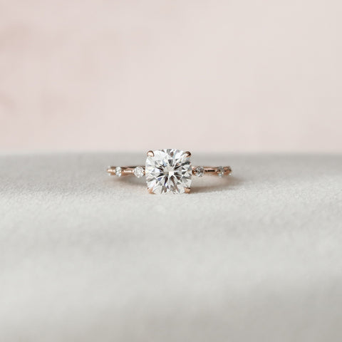 2.0 CT Cushion Dainty Pave  Moissanite Engagement Ring 10