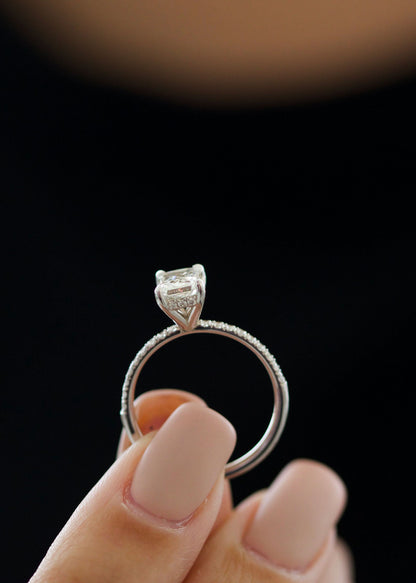 Radiant Pave Lab Grown Diamond Engagement Ring