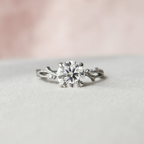 1.50 CT Round Twig Style Moissanite Engagement Ring 10