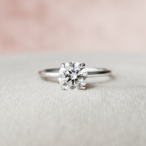 1.0 CT Round Hidden Halo Moissanite Engagement Ring 5