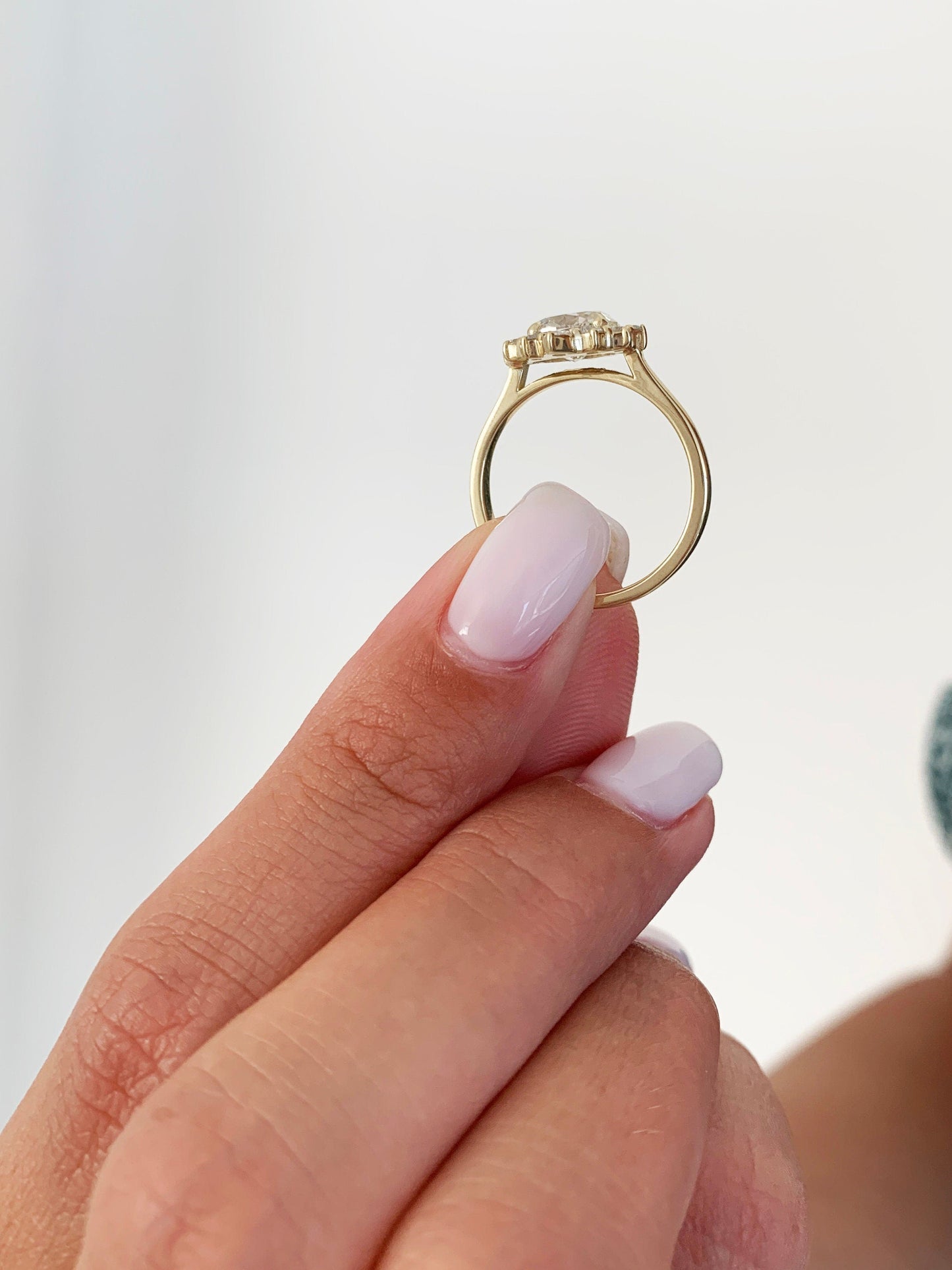 Oval Cluster Lab Grown Diamond Engagement Ring