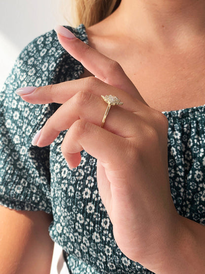 Oval Cluster Lab Grown Diamond Engagement Ring