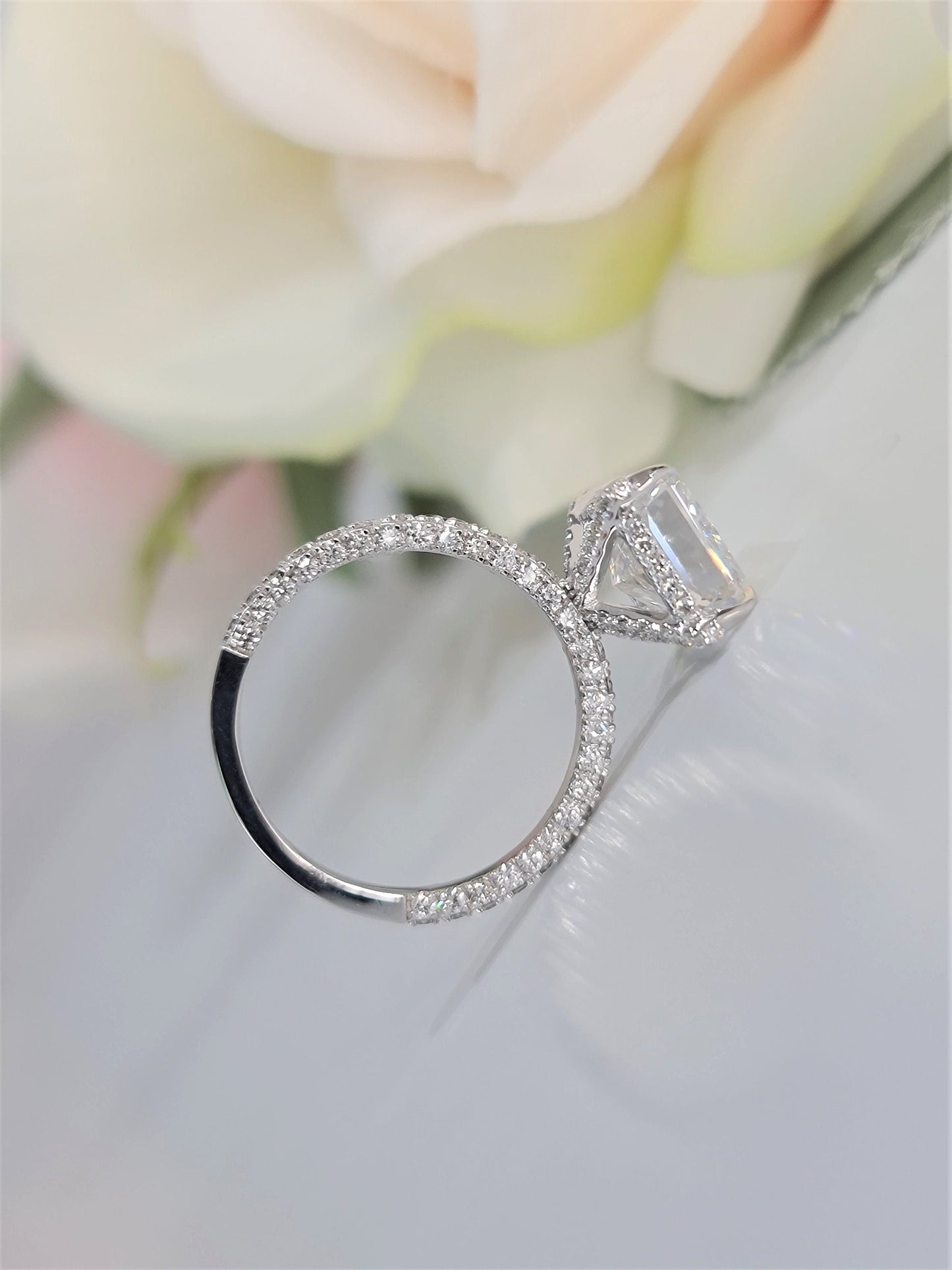 Radiant Pave Lab Grown Diamond Engagement Ring