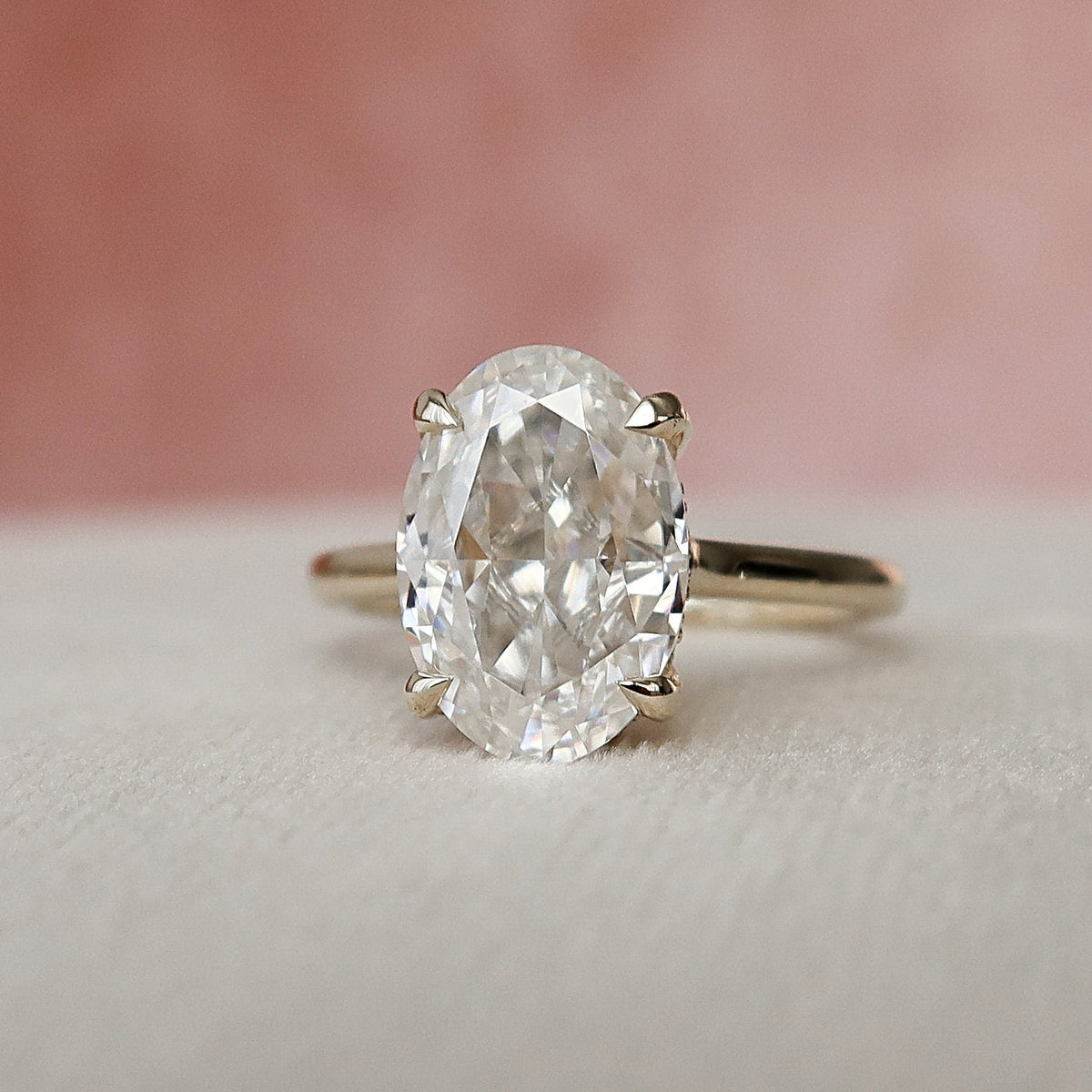 3.0 CT Oval Cut Solitaire Style Moissanite Engagement Ring 7