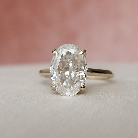 3.0 CT Oval Cut Solitaire Style Moissanite Engagement Ring 7