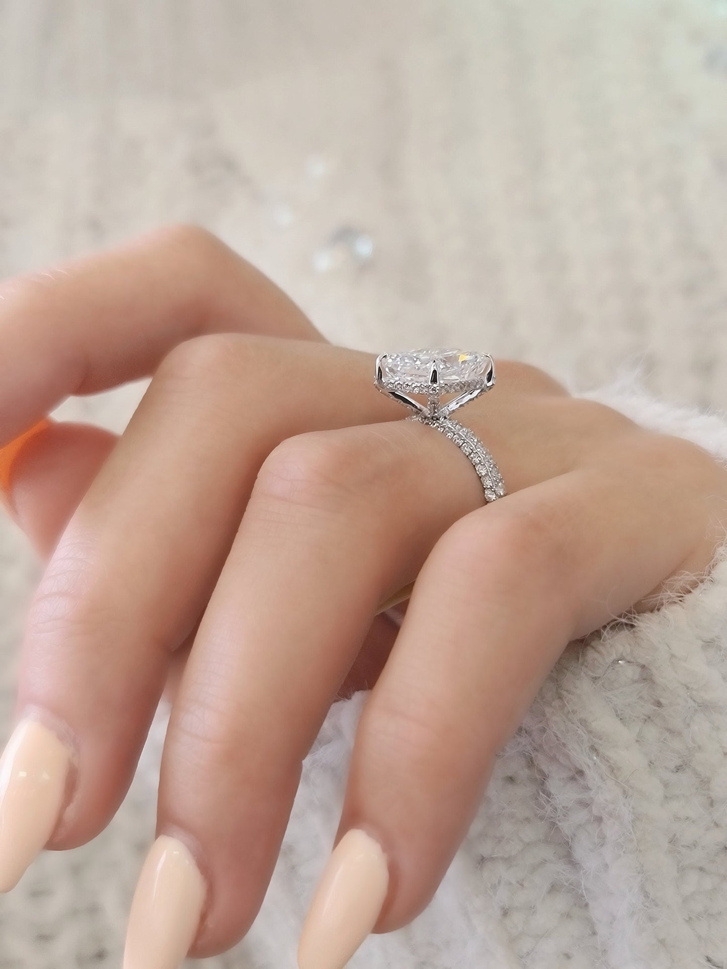 Radiant Pave Lab Grown Diamond Engagement Ring