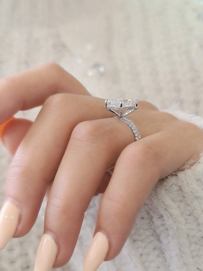 Radiant Pave Lab Grown Diamond Engagement Ring