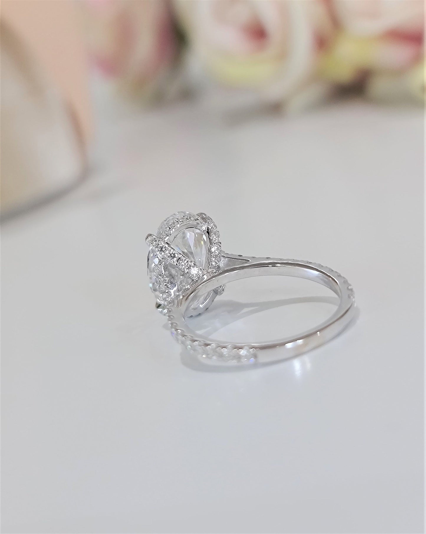 Oval Pave Lab Grown Diamond Engagement Ring