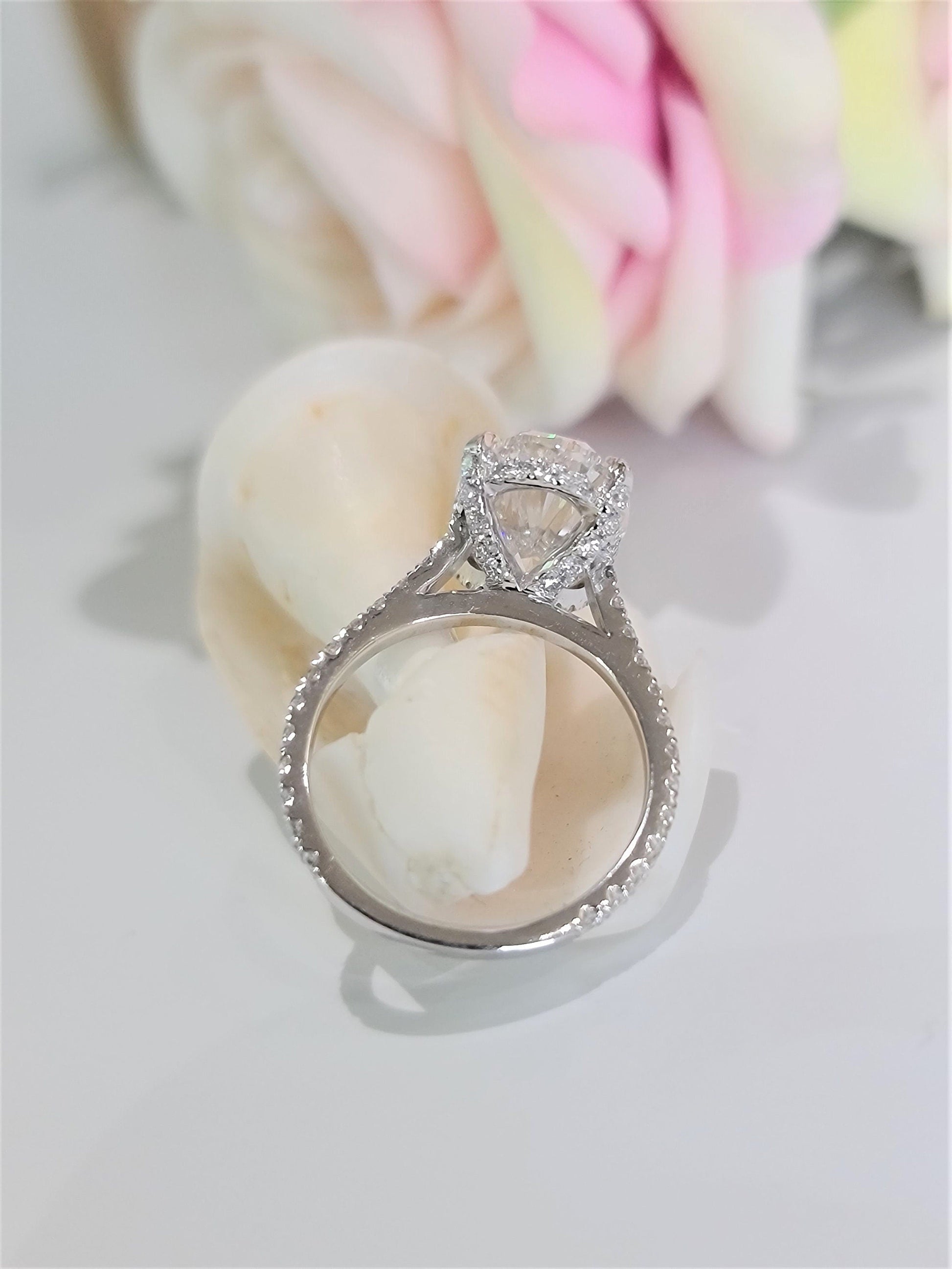 Oval Pave Lab Grown Diamond Engagement Ring