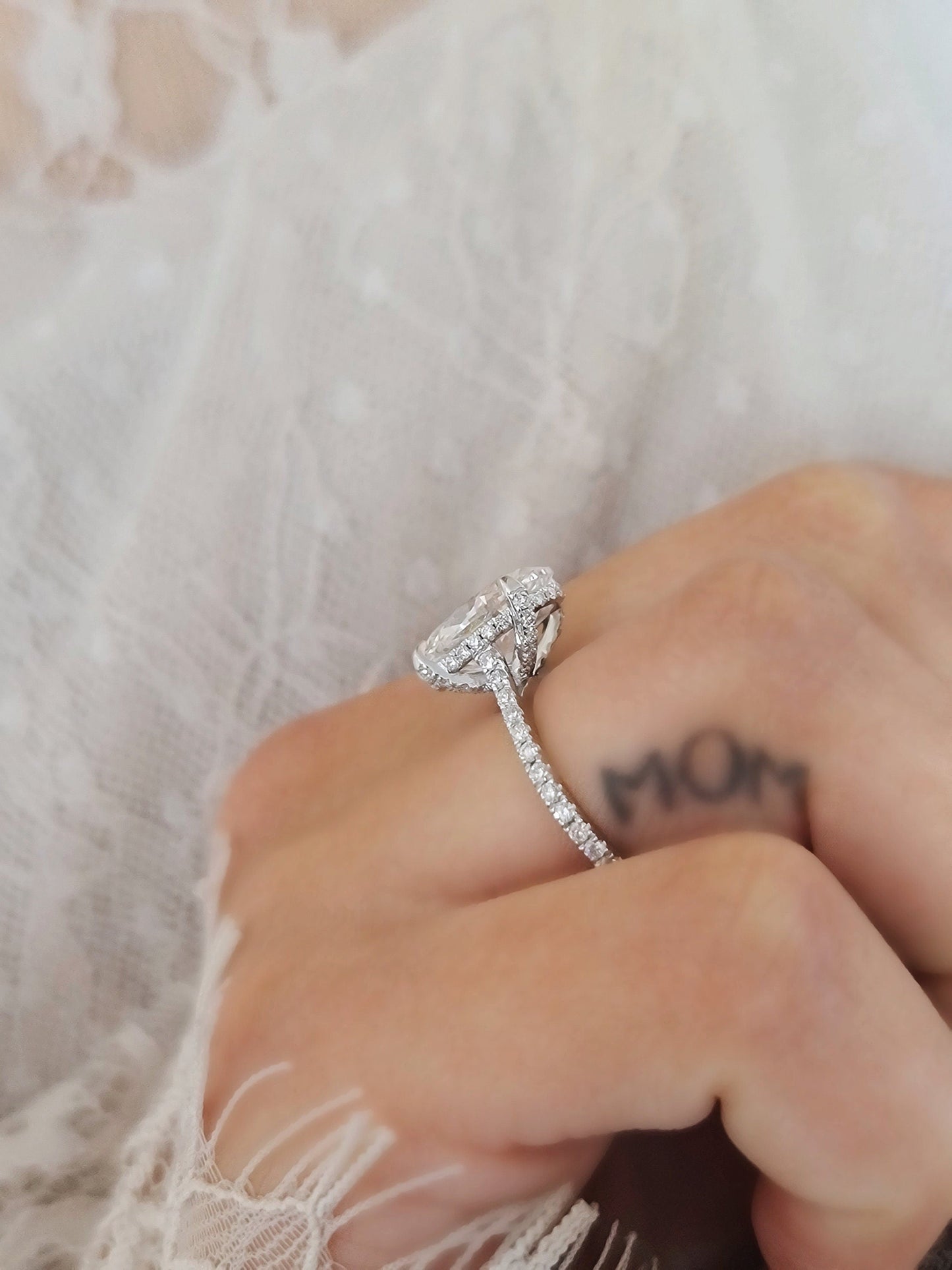 Oval Pave Lab Grown Diamond Engagement Ring