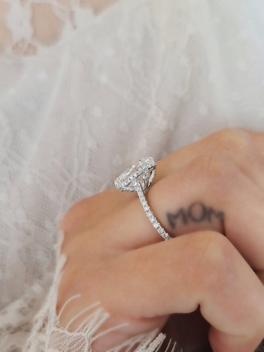 Oval Pave Lab Grown Diamond Engagement Ring