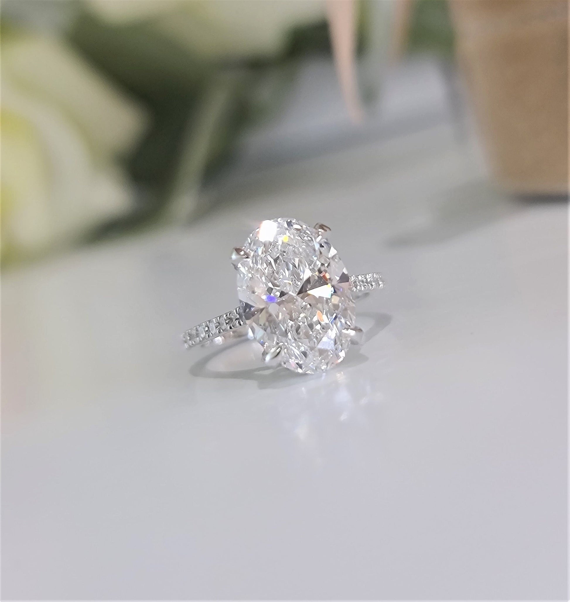 Oval Pave Lab Grown Diamond Engagement Ring