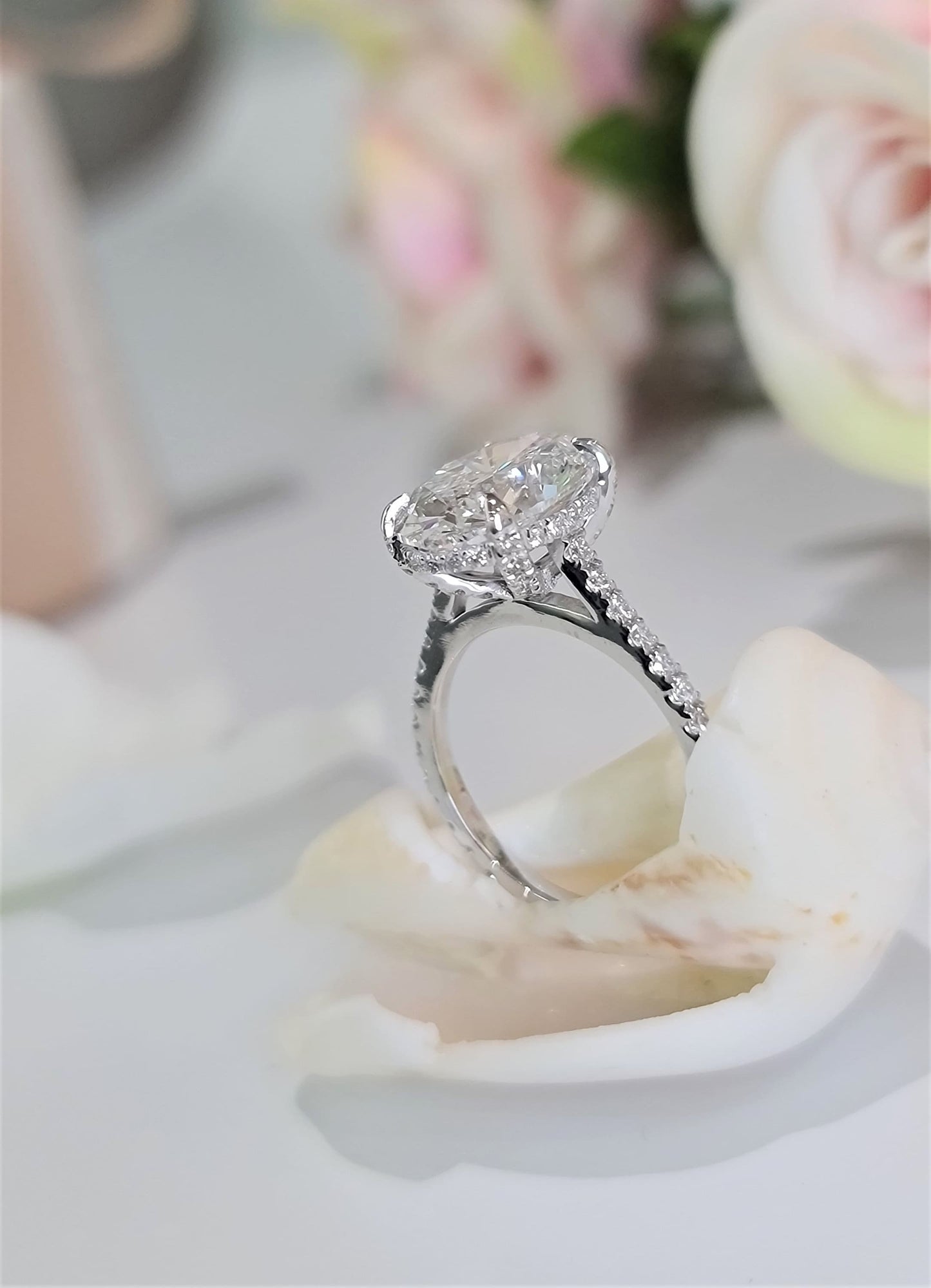 Oval Pave Lab Grown Diamond Engagement Ring