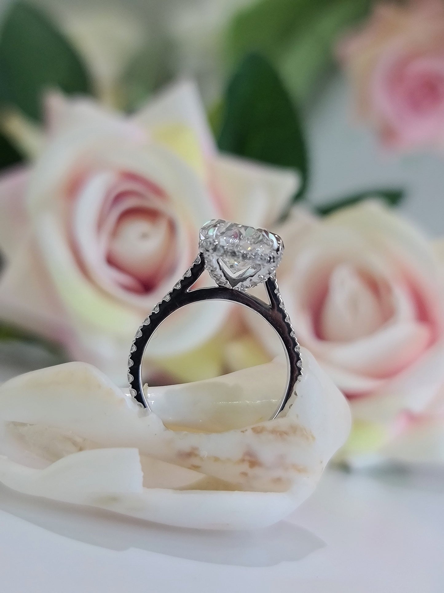 Oval Pave Lab Grown Diamond Engagement Ring