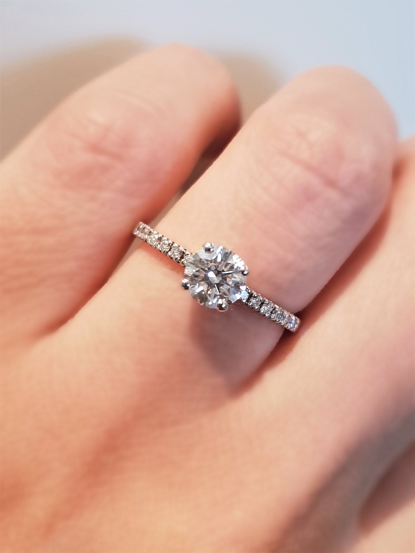 Round Cut Pave Style Lab Grown Diamond Engagement Ring