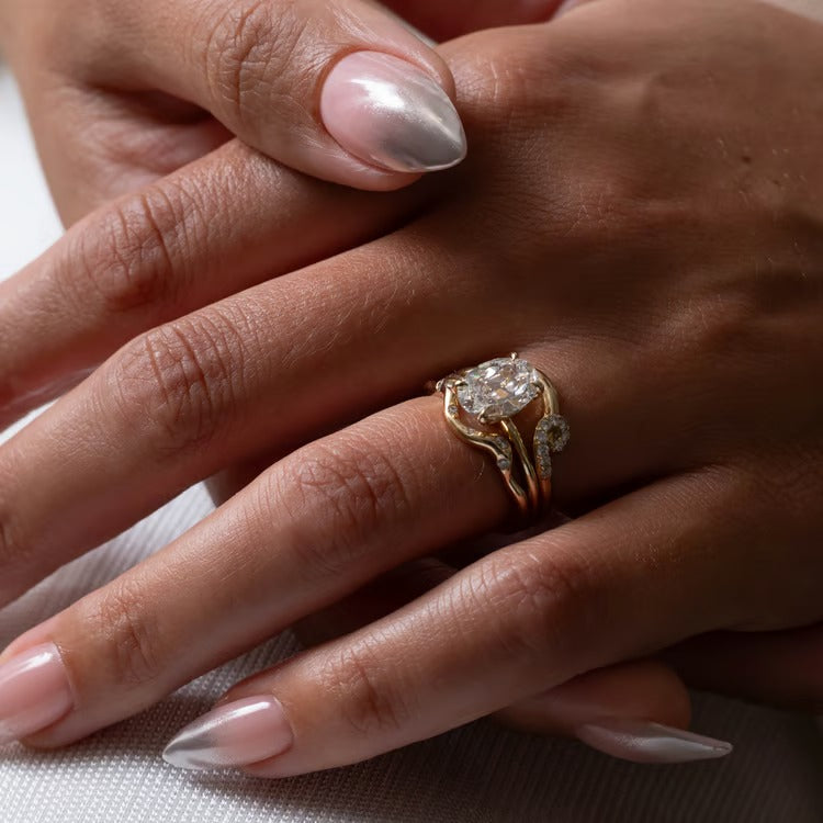 1.96 CT Antique Oval Solitaire Lab Grown Diamond Engagement Ring