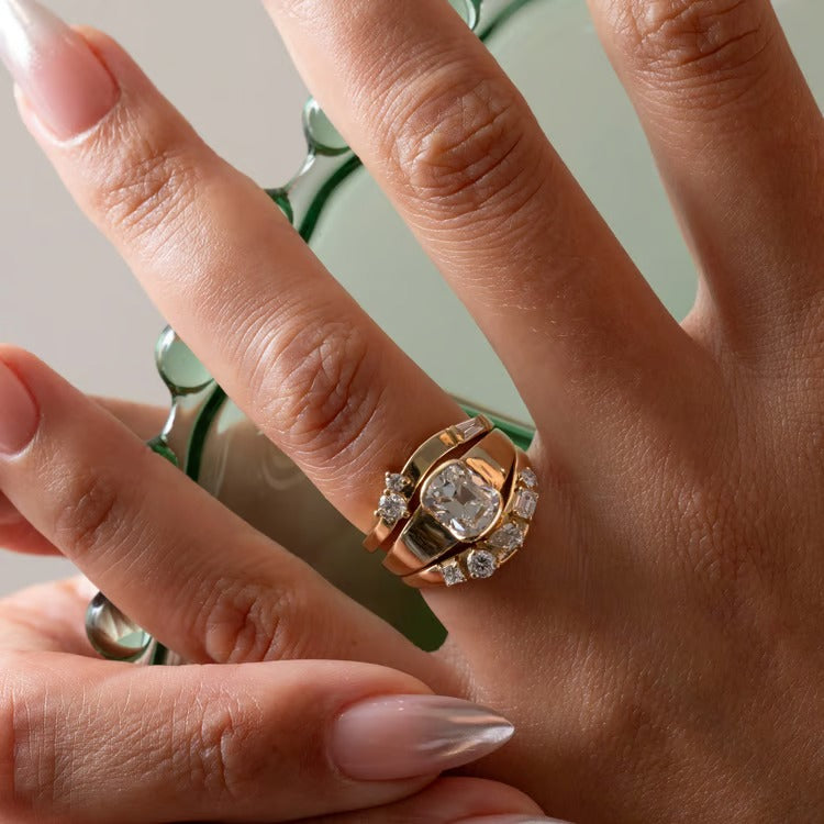1.56 CT Antique Cushion Bezel Lab Grown Diamond Engagement Ring