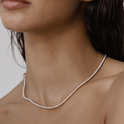 6 TCW Round Lab Grown Diamond Tennis Necklace