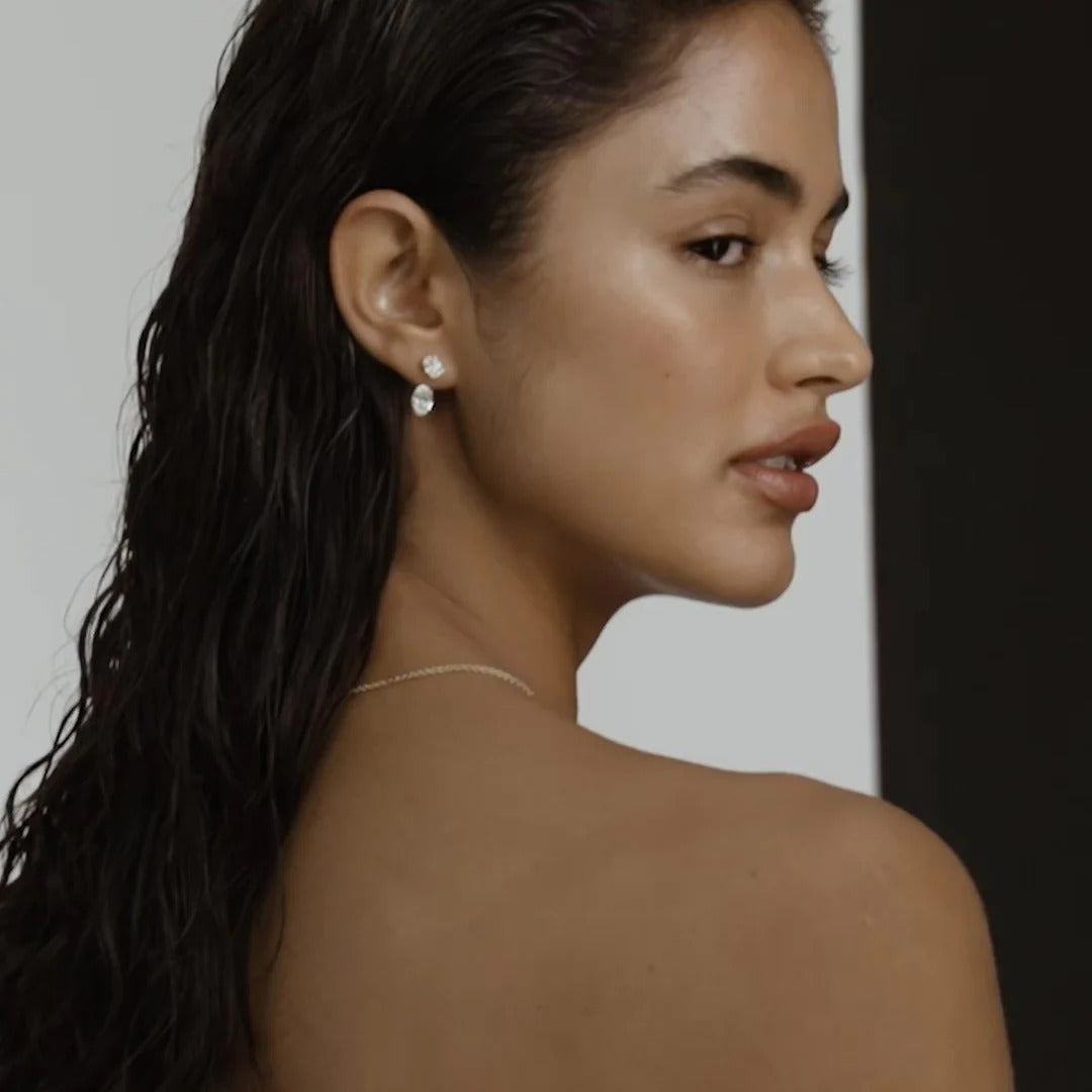 3 TCW Oval Lab Grown Diamond Stud Earrings