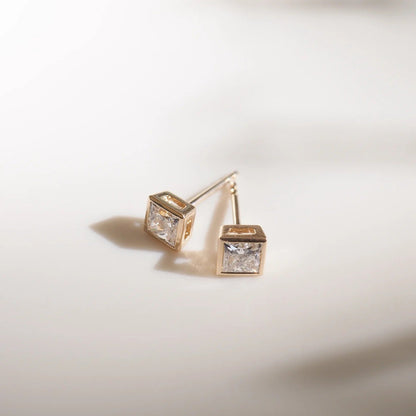 1 TCW Princess Lab Grown Diamond Stud Earrings