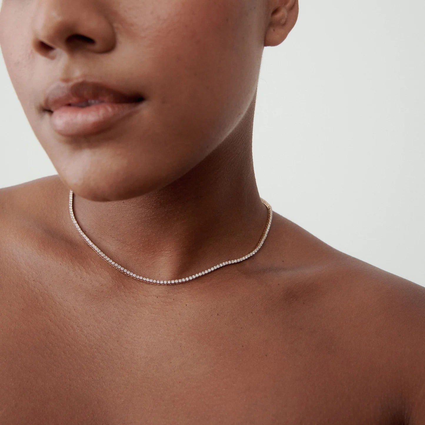 6 TCW Round Lab Grown Diamond Tennis Necklace