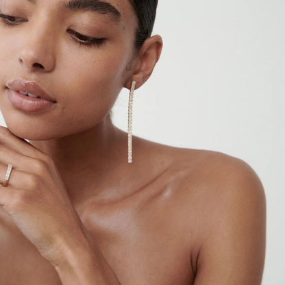 8 TCW Princess Lab Grown Diamond Tennis Earrings