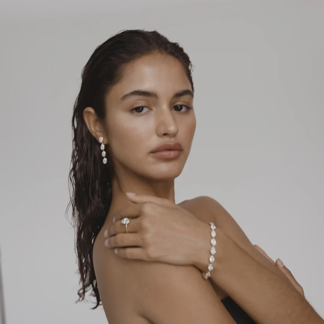 5.5 TCW Oval Lab Grown Diamond Drop Earrings