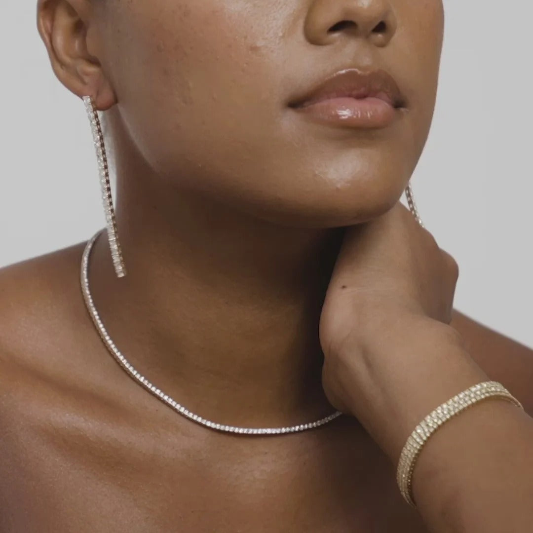 8 TCW Princess Lab Grown Diamond Tennis Earrings