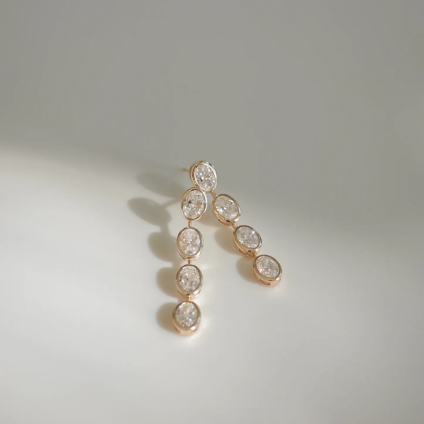 5.5 TCW Oval Lab Grown Diamond Drop Earrings