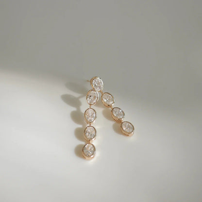 5.5 TCW Oval Lab Grown Diamond Drop Earrings