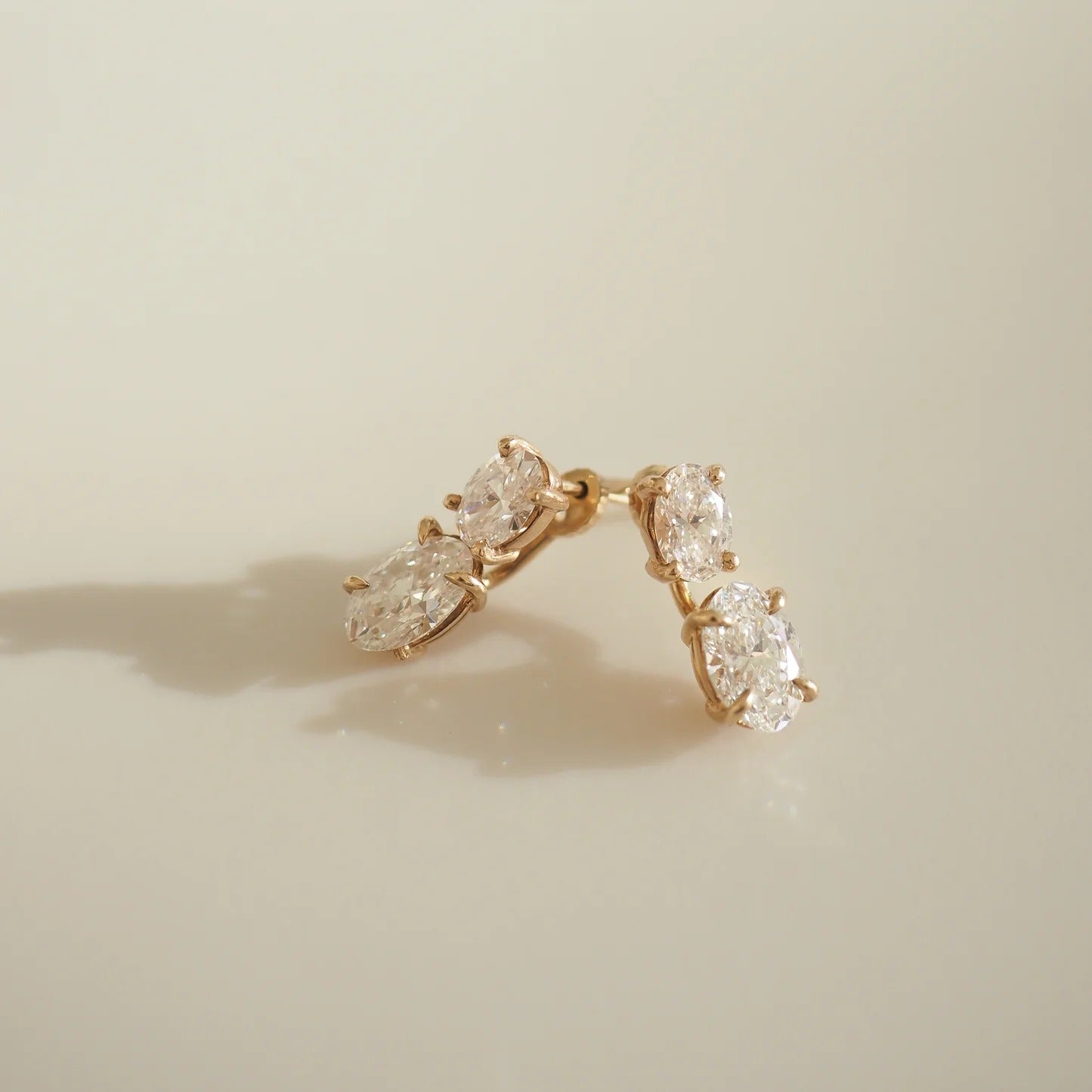 3 TCW Oval Lab Grown Diamond Stud Earrings