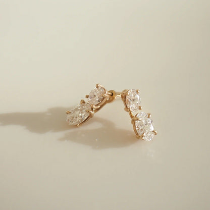 3 TCW Oval Lab Grown Diamond Stud Earrings