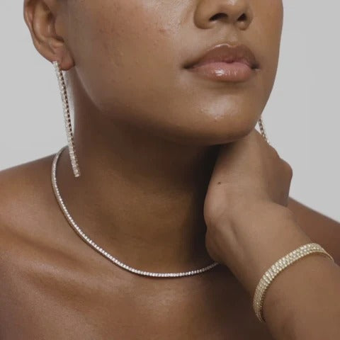 8 TCW Princess Lab Grown Diamond Tennis Earrings