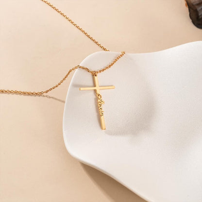 Personalized Name Cross Necklace