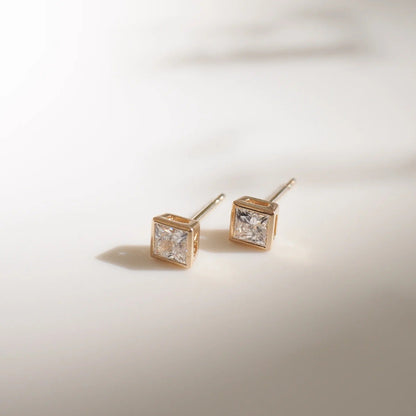 1 TCW Princess Lab Grown Diamond Stud Earrings