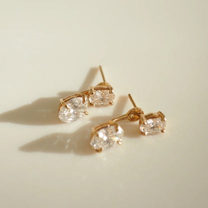 3 TCW Oval Lab Grown Diamond Stud Earrings