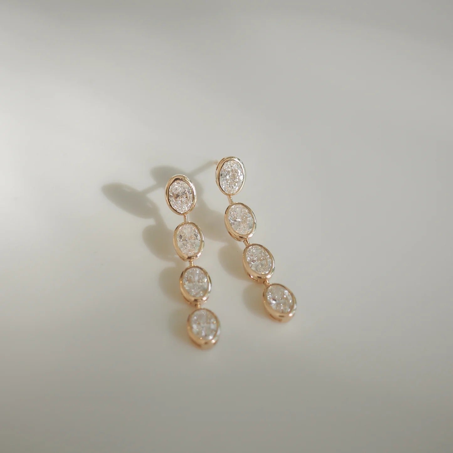 5.5 TCW Oval Lab Grown Diamond Drop Earrings