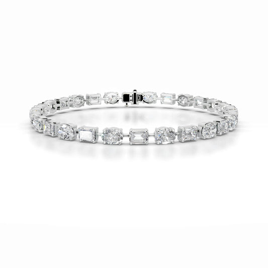 28 TCW Oval & Emerald Lab Grown Diamond Tennis Bracelet