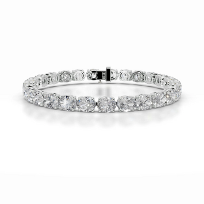 15 TCW Oval Lab Grown Diamond Tennis Bracelet