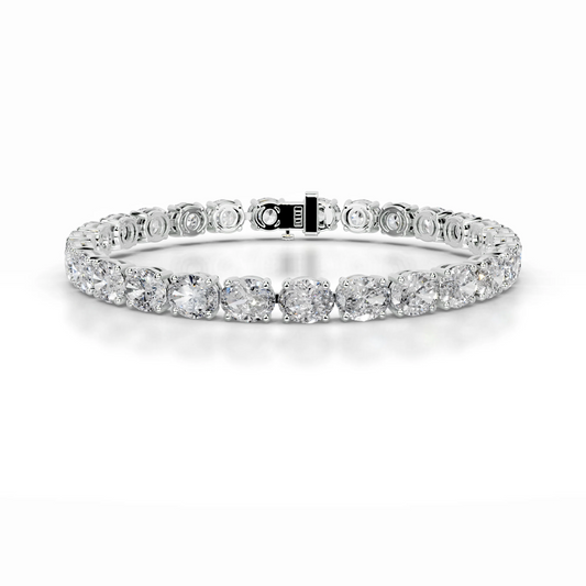15 TCW Oval Lab Grown Diamond Tennis Bracelet
