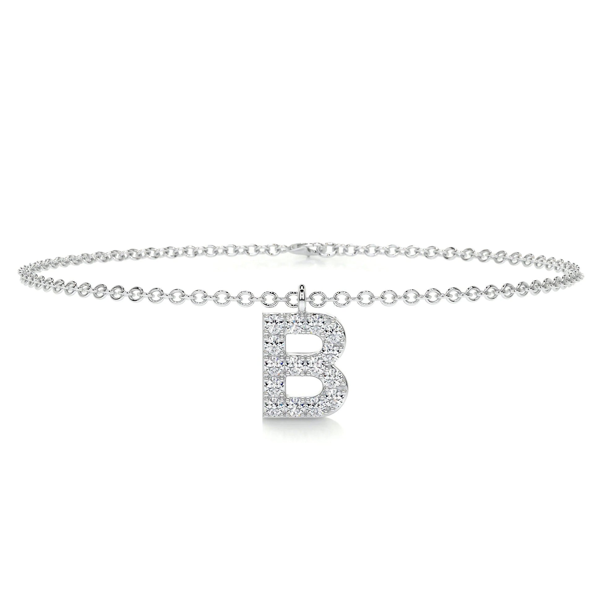 0.15 TCW Round Lab Grown Diamond Initial Bracelet